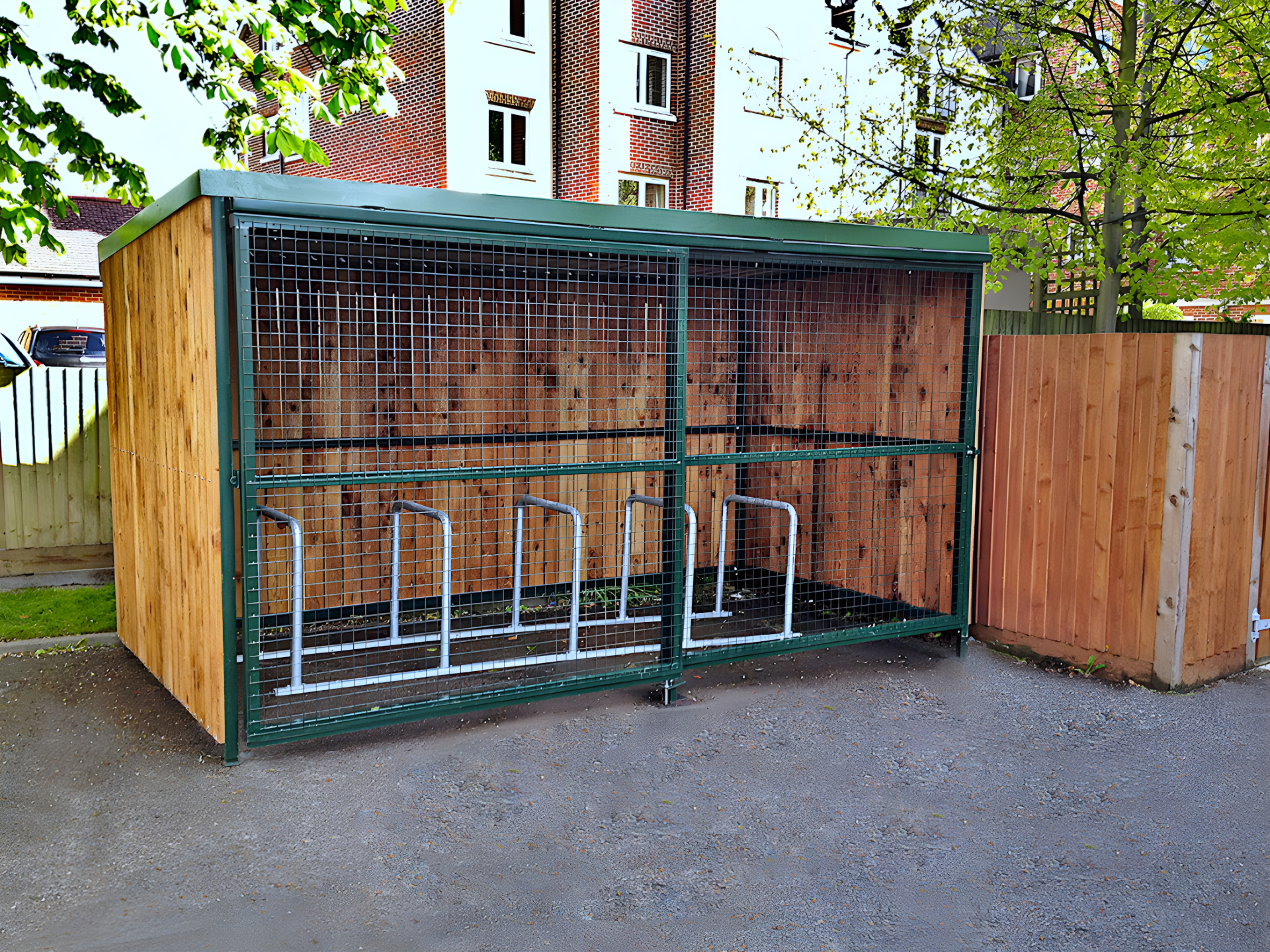 Image of a Bike Dock Solutions 10 Space Timber Clad Bike Sheldter